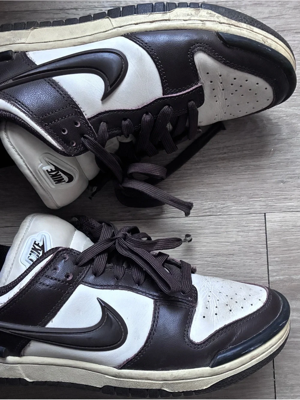 Nike Kids Brown and Cream High-Top Sneakers
